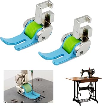 2 Pcs Straight Stitch Roller Presser Foot | Professional, Low Shank, Old Style Household Sewing Machine