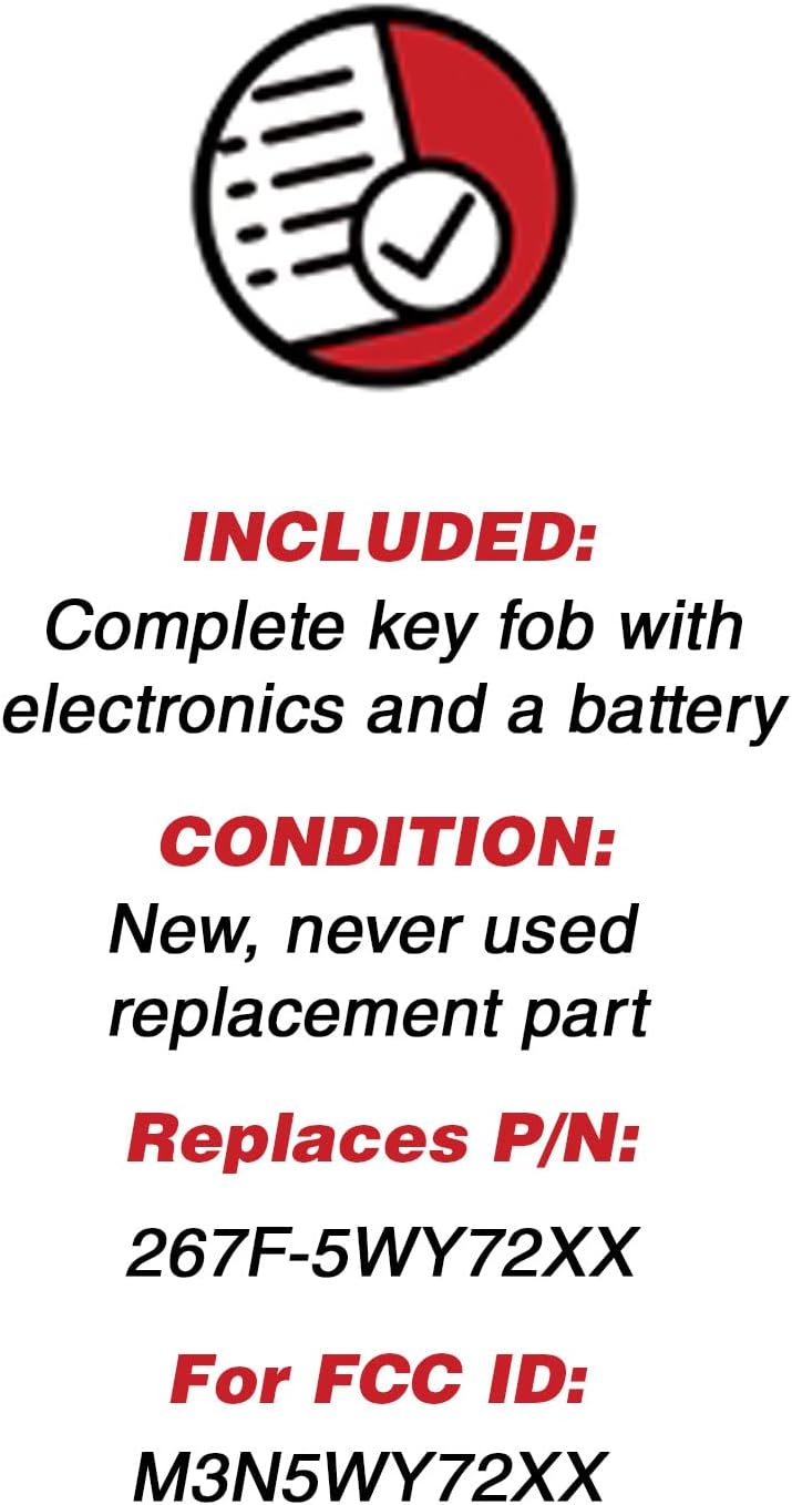 KeylessOption Keyless Entry Remote Control Car Key Fob Ignition Key Replacement for M3N5WY72XX (Pack of 2)