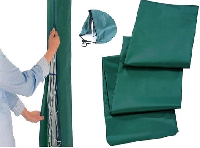 EasyShopping247®UK - Rotary Airer Cover (Green) Universal Fit with Zip and Drawstring to tighten Airer.Rotary Line Cover is Weather Resistant | Protection for Garden Dryer, Parasol,Airer.