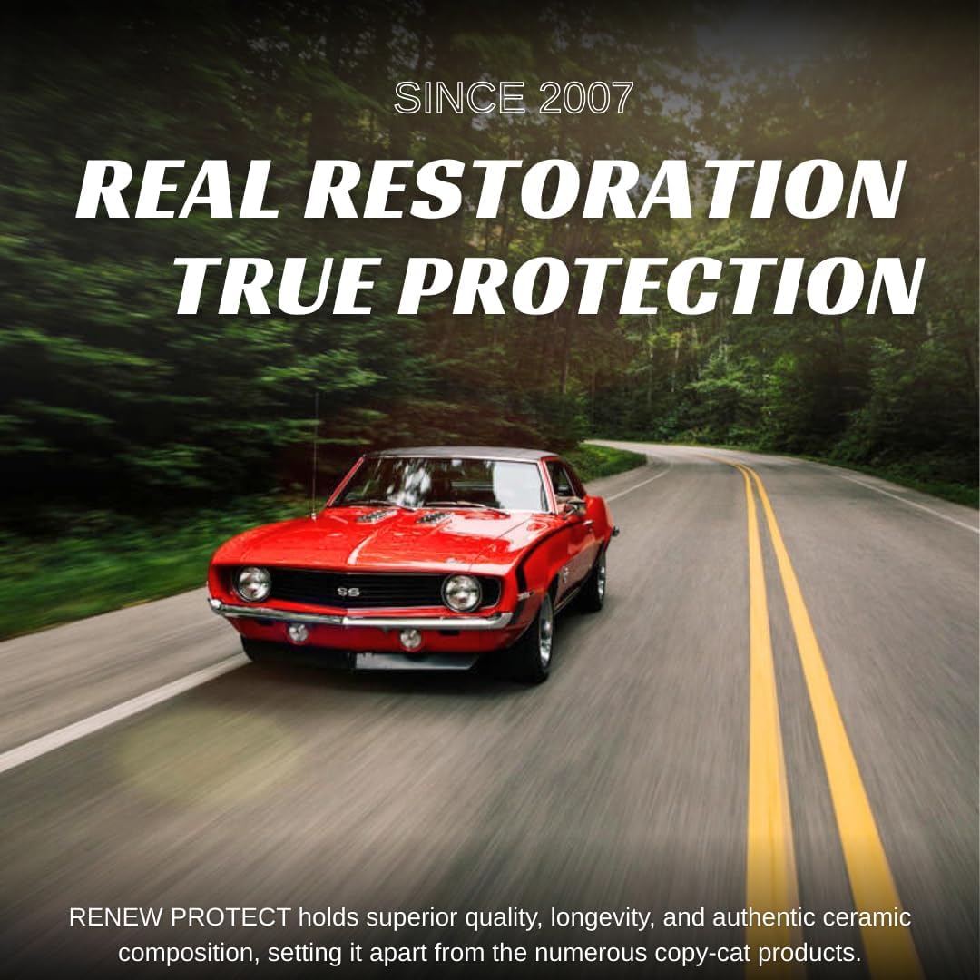 RENEW PROTECT - GLOZ Semipermanent Tire & Trim Treatment, Mid to High Shine & Durability, Floor Mat- RV- Motorcycle-Safe, Acrylic Ceramic-Hybrid Protectant, Wash-Proof, 5 min Dry-Seal 8oz - Image 2