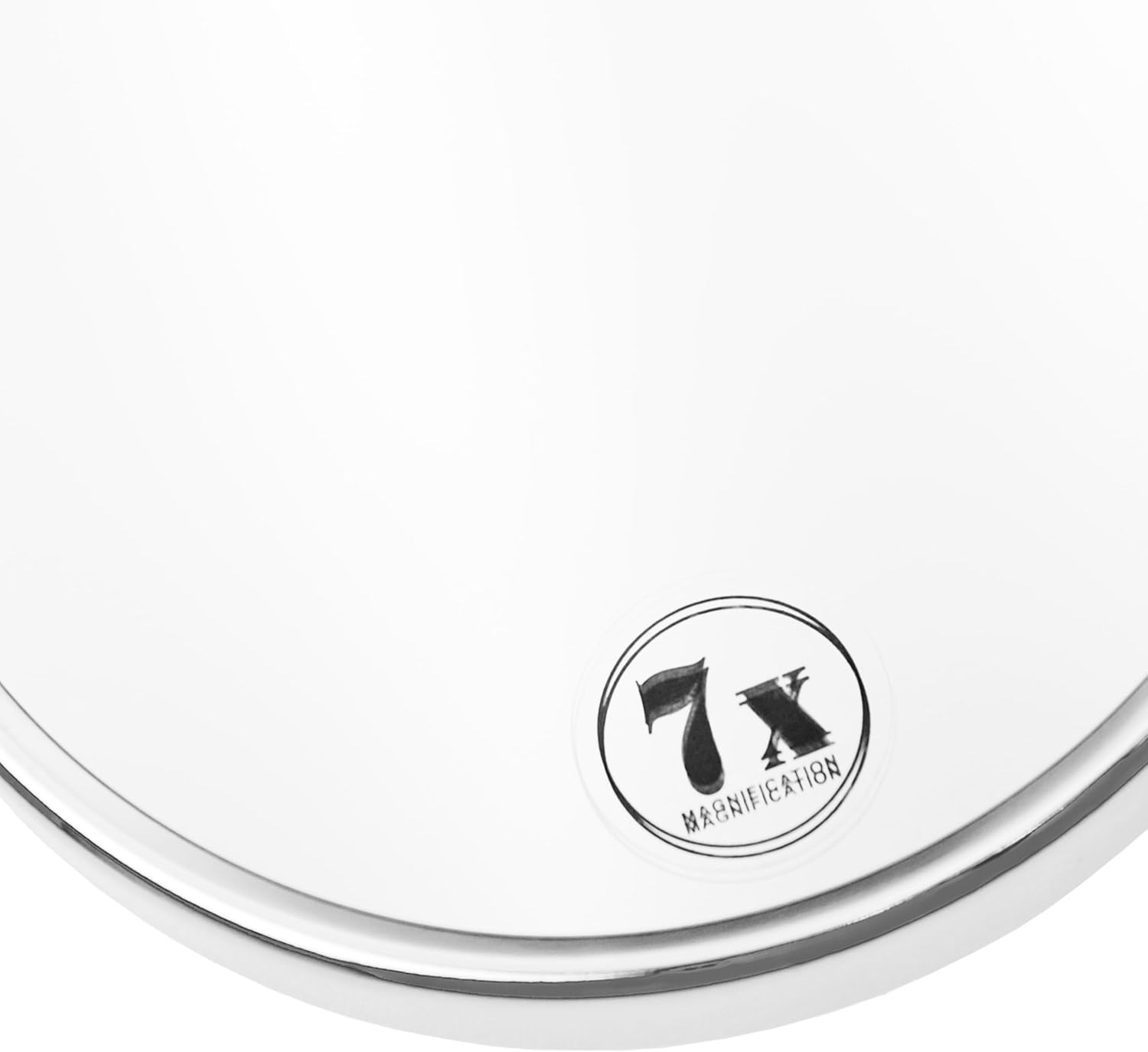Fantasia Cosmetic Magnifying, Portable Travel w/Synthetic Frame and Suction Cups, Round Makeup Mirror with x7 Zoom for Shaving, tweezing, Hairdressing, etc, Silver, Ø 15cm, 7X, Metall