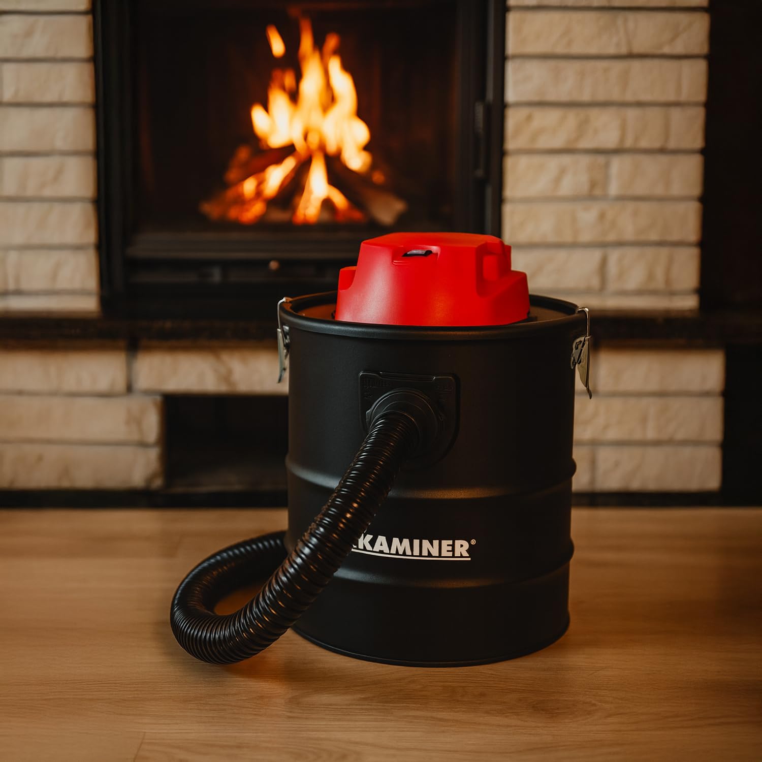 KAMINER Aspirateur à cendres 15L, 1200W, 20kPa, HEPA + filtre textile, fonction soufflage, tuyau d'aspiration en métal, 2 buses en aluminium, pinces métalliques, four, barbecue, atelier - Sans sac
