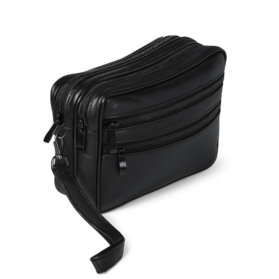 SOTALA Herren Handgelenktasche Echtleder - Praktische Dokumententasche Mit Reißverschluss