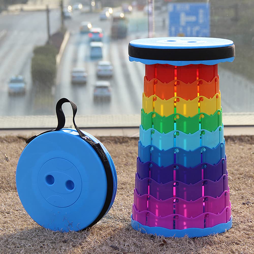Sgabelli Pieghevoli Portatili Sgabello telescopico Regolabile in Altezza Sedia da Campeggio Pieghevole Portatile Sgabello da Caccia in plastica