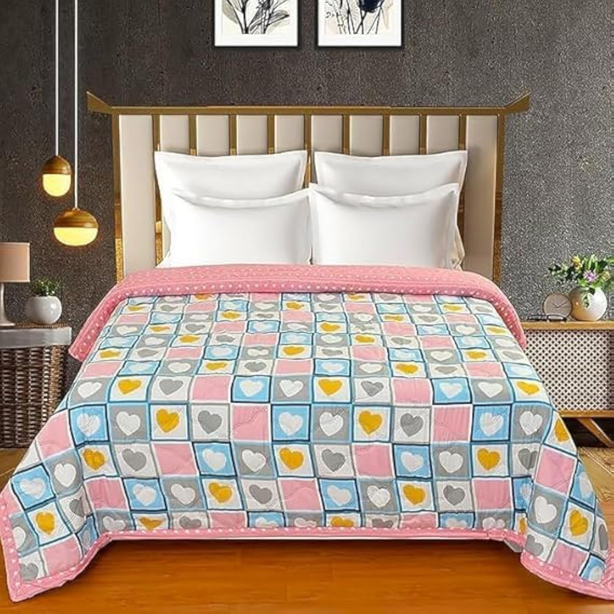 100% Cambric Cotton Single Bed Dohar, Ultra Soft Reversible Blanket