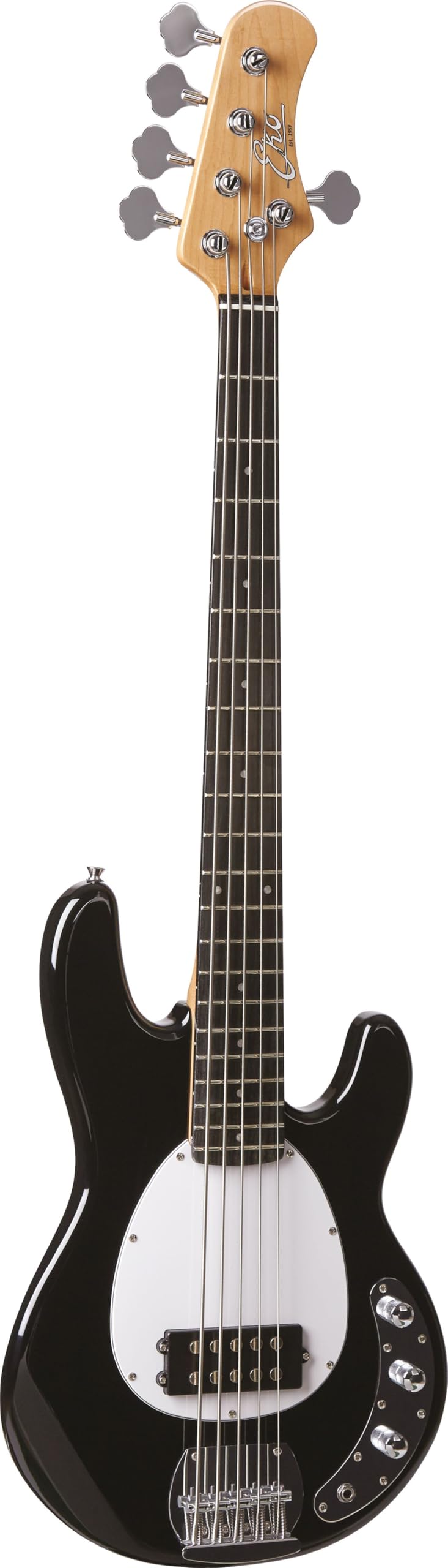 EKO GUITARS – MM305 Bajo Eléctrico de 5 Cuerdas, Cuerpo de Aliso, Mástil de Arce Americano, Diapasón de 21 trastes, Acabado Brillante, 2 Humbuckers, 2 Controles de Volumen, Color Negro