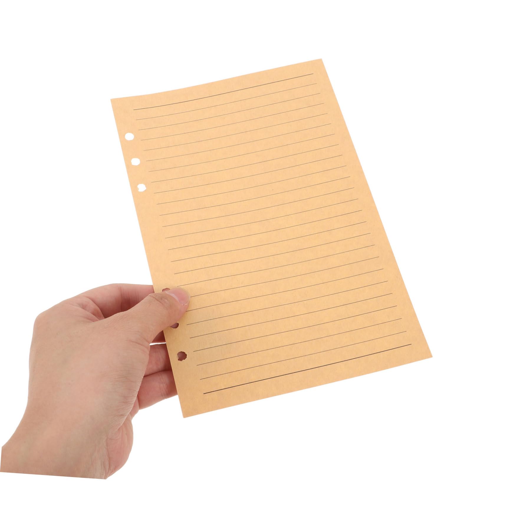 NUOBESTY 240 Blatt Nachfüllbares Notizpapier Liniert Recyclebares Kraftpapier Vintage Look Lose Einlagen Für Planer Tagebücher College Journal Nutzung Praktische Ringbuch Einlagen