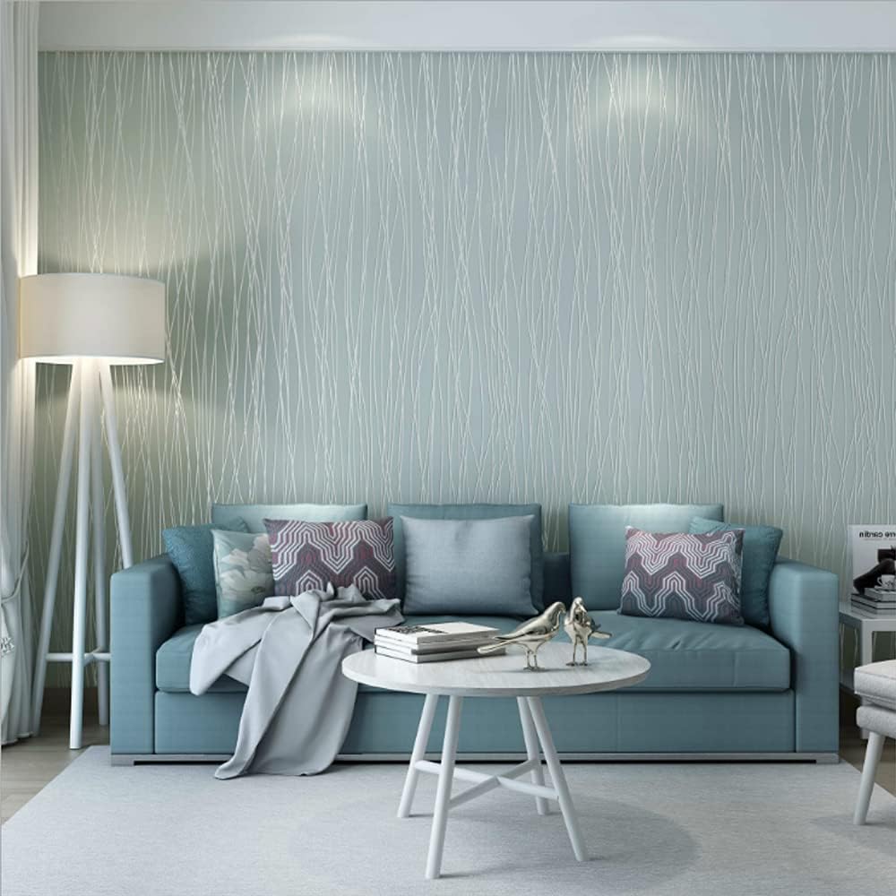 Q QIHANG 1.73' W x 32.8'L Irregular Vertical Stripes European Style Modern Minimalist Bedroom TV Background Wall Cafe Hotel Restaurant Non-Woven Non-Pasted Wallpaper (Gray)