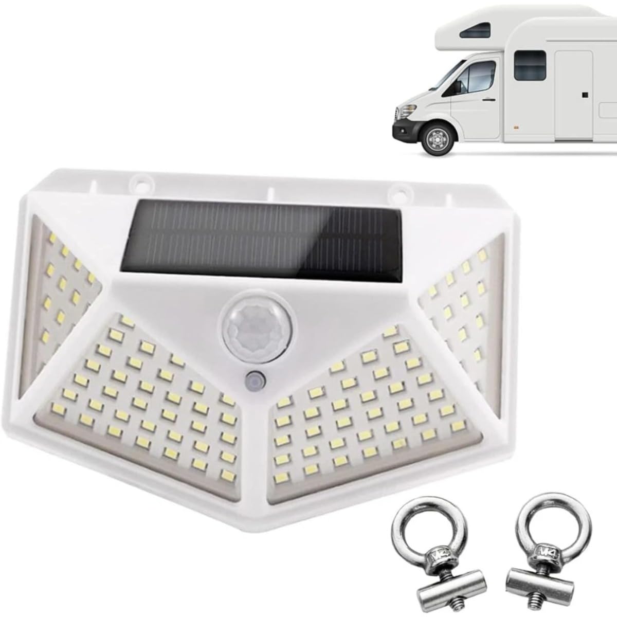 Hvfgxy White Solar Motion Sensor Light Wall Light Street Lamp For Corridor, Roof Terrace, Courtyard Wall, Villa, Window, Shop, Garden Yard ，Caravan (,1)