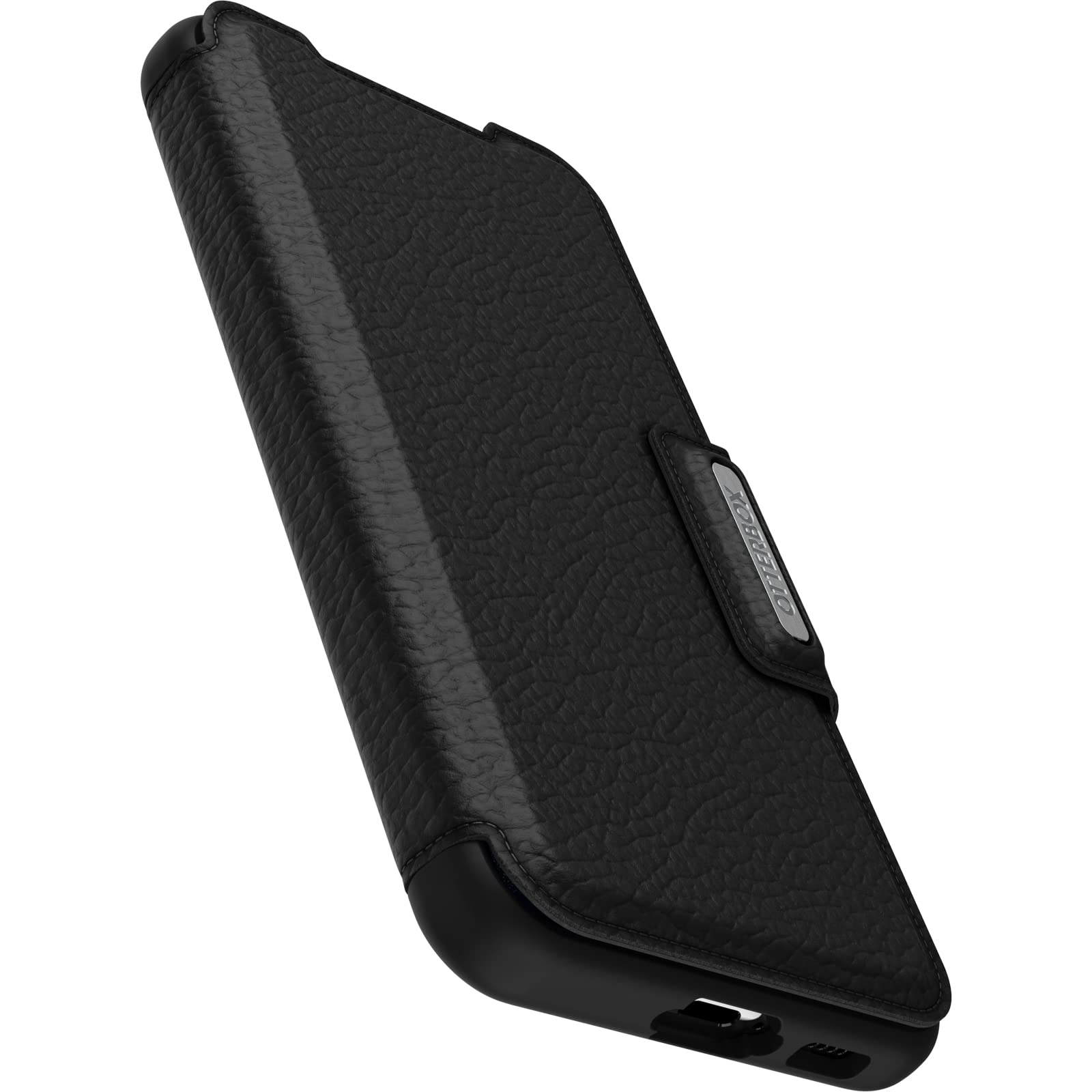 OtterBox Cover per Samsung Galaxy S23 Strada, resistente a shock e cadute, vero cuoio, 2 slot carte di credito, testata 3x vs norme MIL-STD 810G, Nero