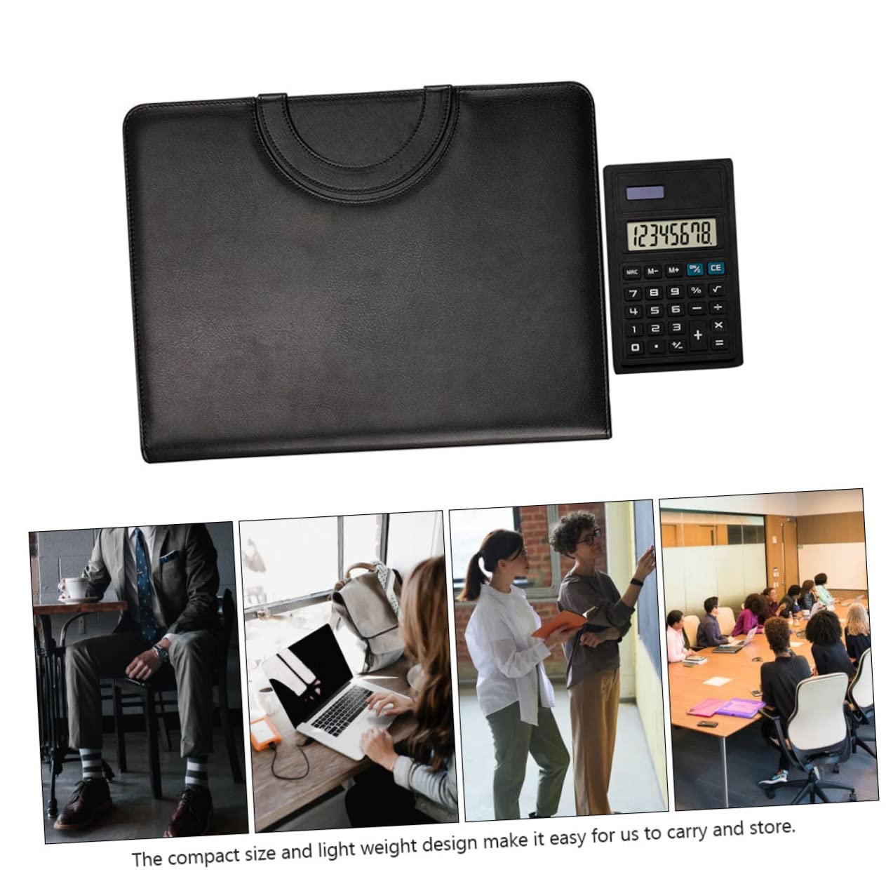 Artibetter Carpeta de Portafolios de Negocios A4 con Cremallera, Pu Negro | Organizador de Documentos, Carpeta Archivador y Carpeta Portadocumentos, Decoracion Colegio, Material de Oficina