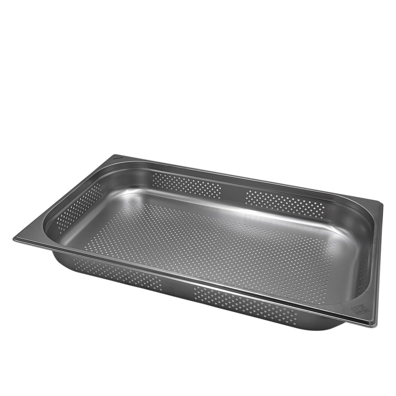 Comas Gastronorm GN 1/1 Behälter, perforiert, 530 x 325 mm, Edelstahl, stapelbar, robust - Kühlschränke, Öfen, Regale, Speisekammern, Karren - professionell, Catering (H100 mm)