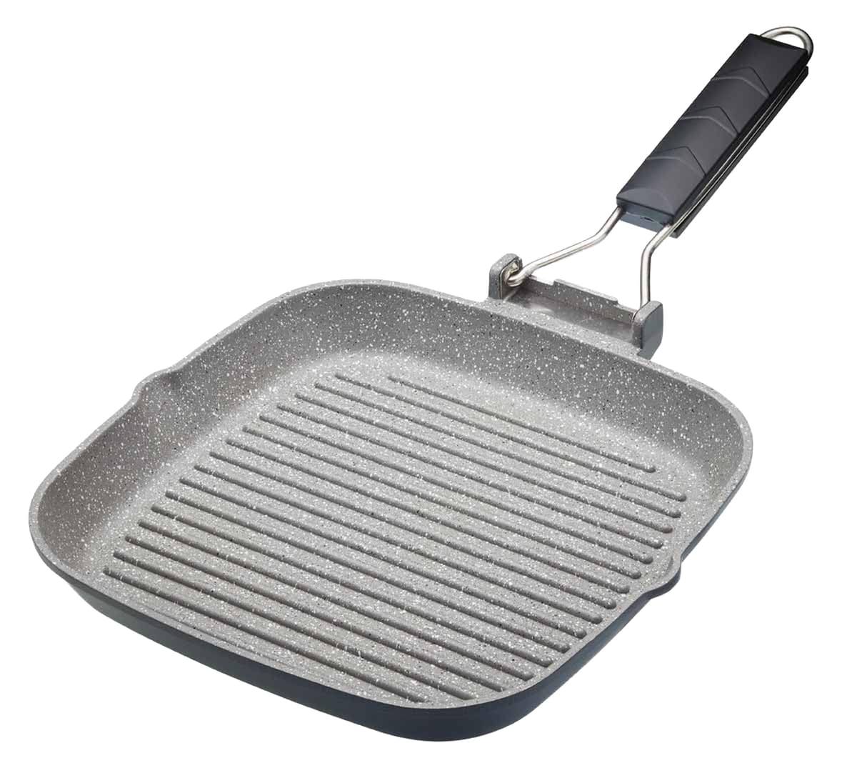 MasterClass Non-Stick Induction-Safe Griddle Pan with Folding Handle, 24 cm (9.5โ), Black