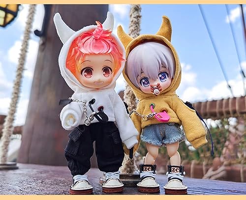 Miniatura 6 de BJD Clothes - Sudadera con capucha para Ob11, Molly, GSC, 112 Bjd, ropa de muñeca, accesorios para muñecas, juguetes (blanco)