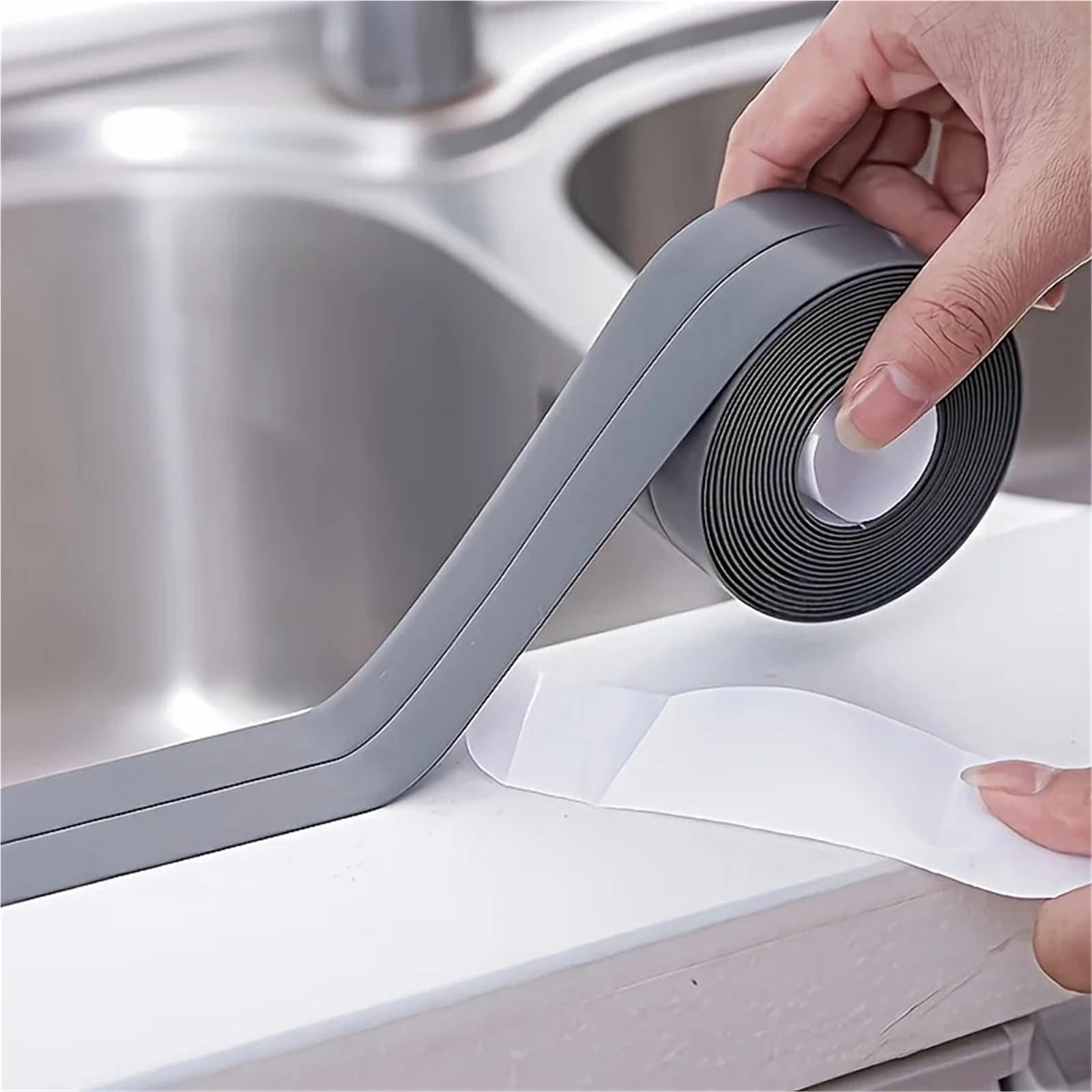 Nastro sigillante, 2 Rotoli di Adesivi murali for Bagno Nastri sigillanti Strisce adesive in PVC Nastro for Bordo lavandino Accessori da Cucina