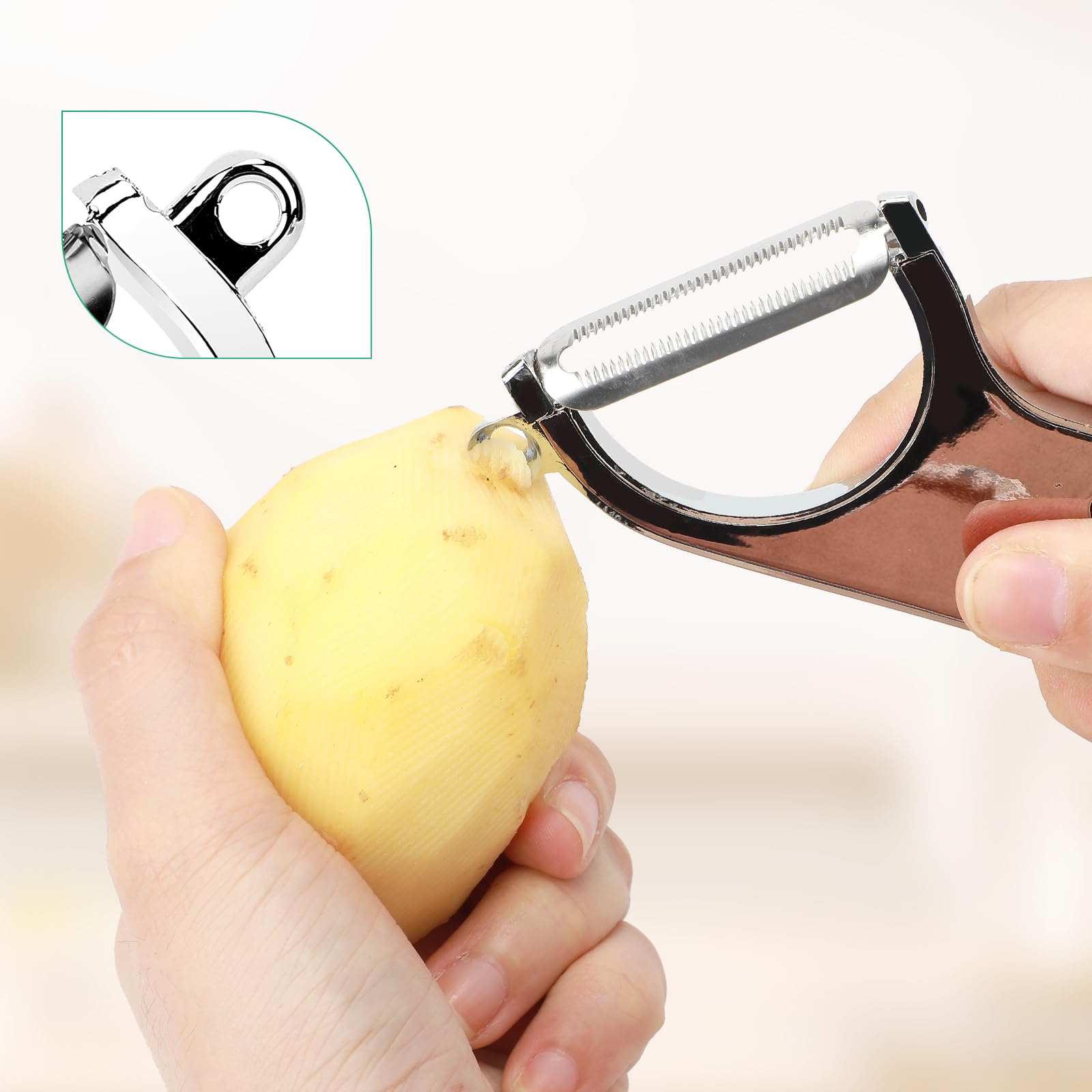 Mdlienosem Super Sharp Stainless Steel Peeler, Kitchen Vegetable Peeler, Carrot and Potato Peeler, Fruit Peeler, Carbon Steel Thickened Blade, Good Durability - Image 5