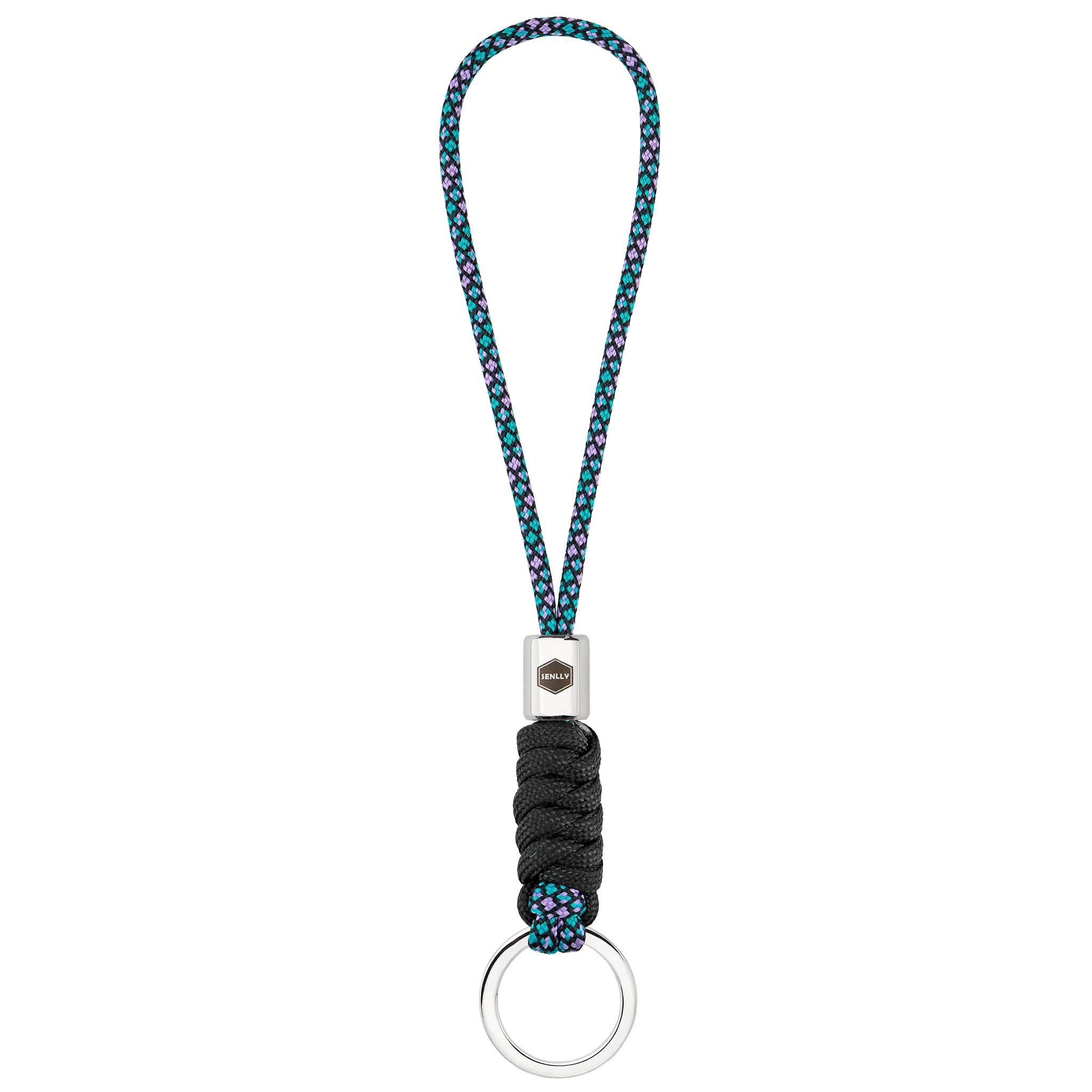 SENLLY Wristlet Keychain Lanyard for Keys, Cell Phone, Wallet, Paracord Braided Design with Stainless Steel Hardware