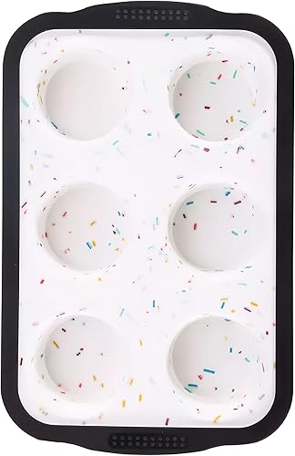 Shorthub 6-Cup Non-Stick Silicone Mini Bread Cupcake Mold Baking Muffin Pan