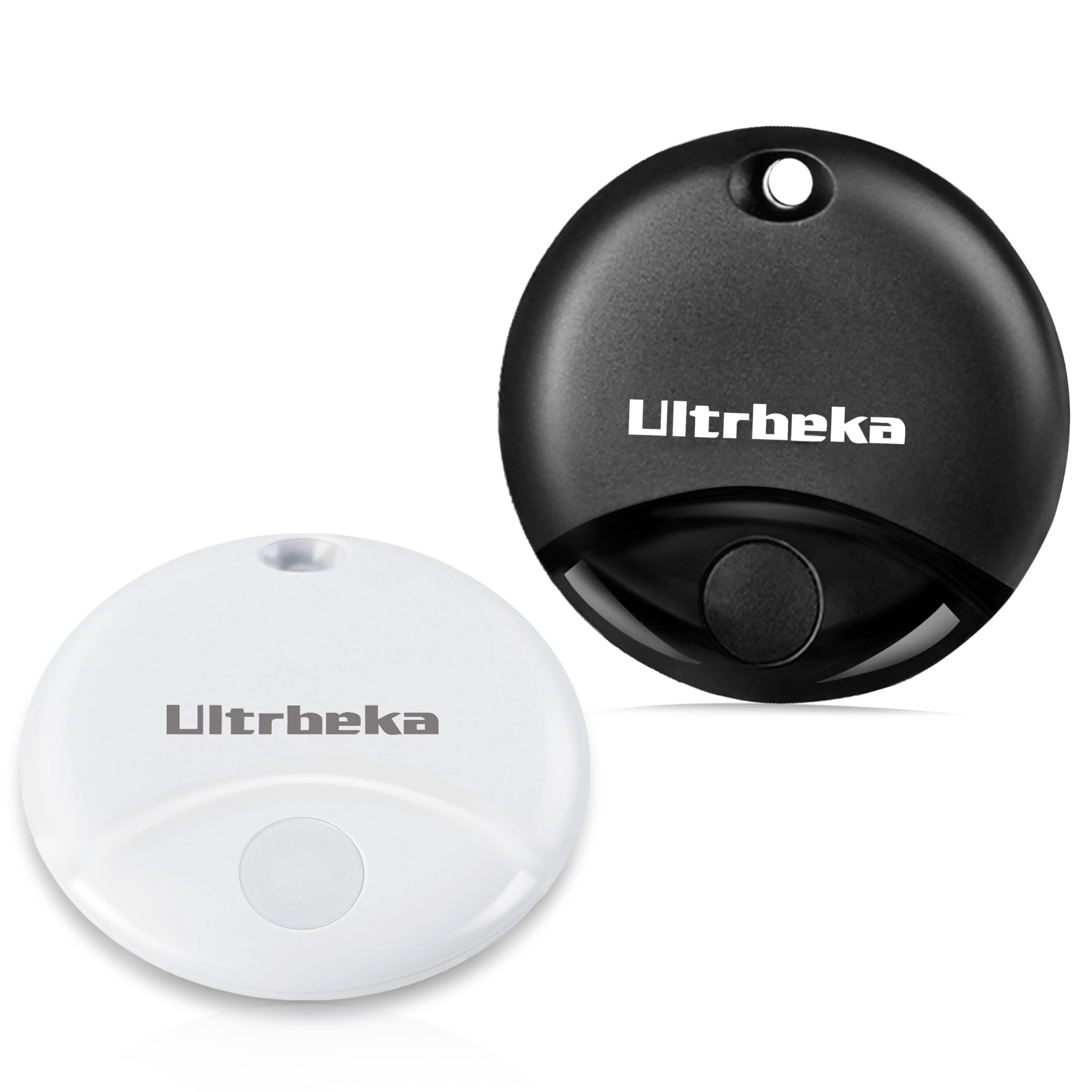 Ultrbeka Air Tag Localizzatore, Tracker Tags 2 pezzi, Compatibile con Apple Dov'è (solo iOS), Trova Oggetti e Chiavi, Bagagli, Valigie, Impermeabile IP67, Batteria Sostituibile(Non supporta Android)