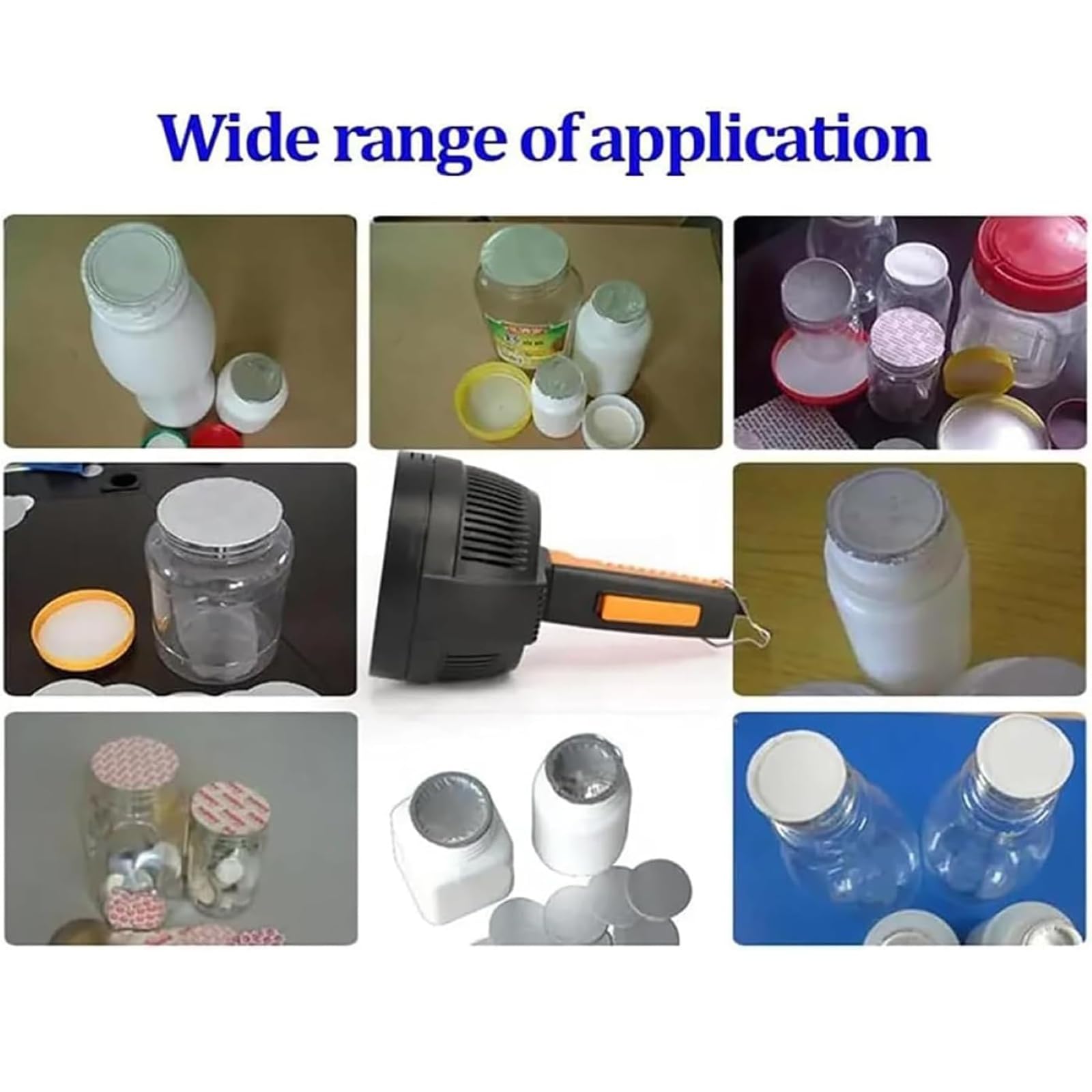 Induktionsversiegelung mit verstellbarer Spule, 20-130 mm, für Kunststoffflaschen, Glasdosen, Snackdosen, Gewürzflaschen, Chemikalienbehälter