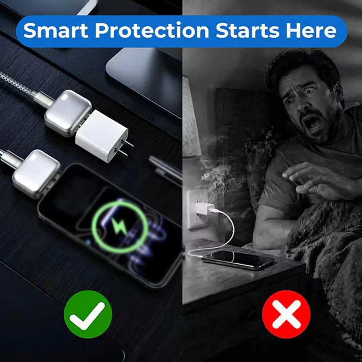 Caricabatterie intelligente Stop Charge, 140W, Spegnimento Automatico, Protezione Sovraccarico e Surriscaldamento, AI Full-Charge Disconnect, per Smartphone, Tablet e Dispositivi USB (2pcs)