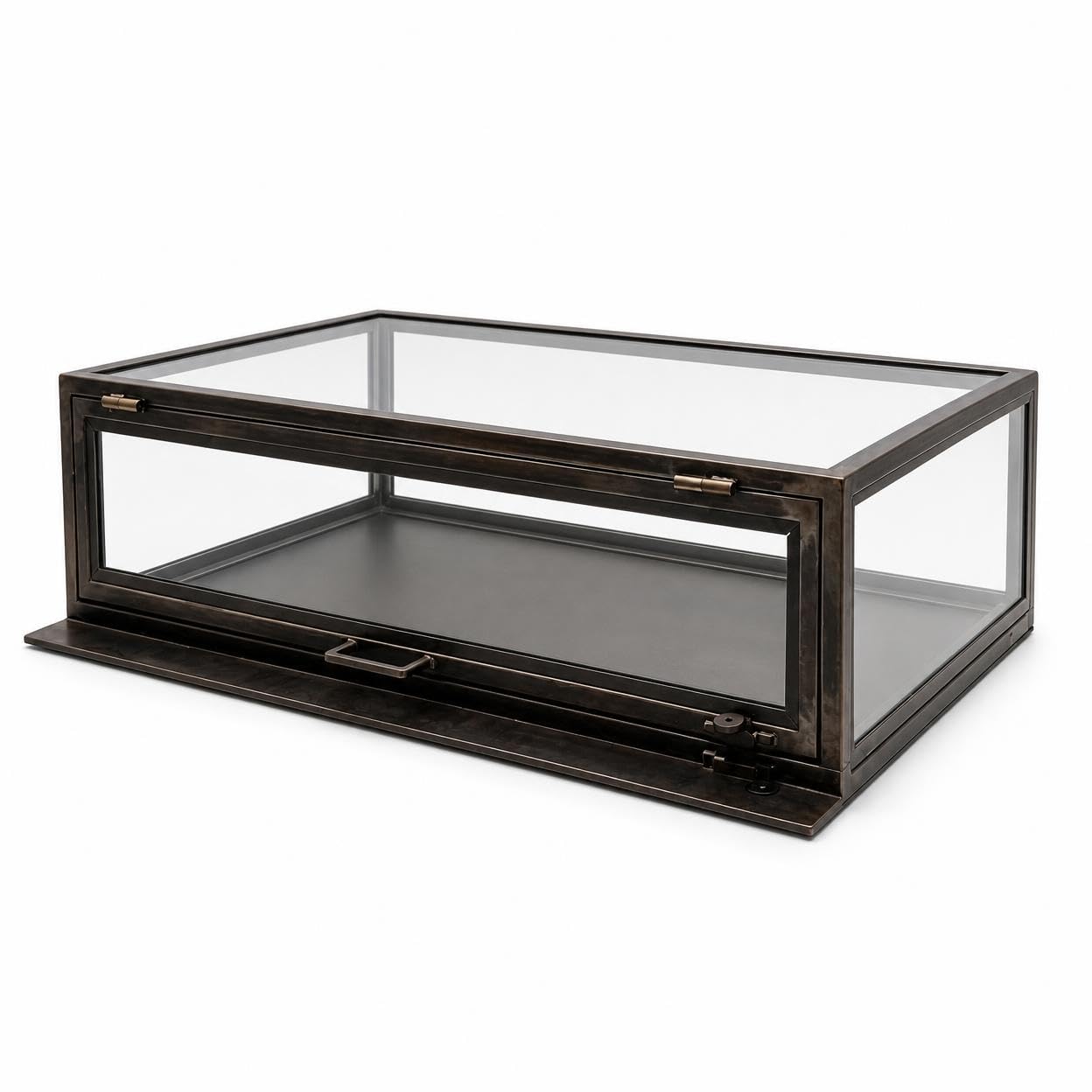 Vitrina Expositora para Coleccionables - Expositor Mesa Metal y Vidrio Bronce - para Colecciones