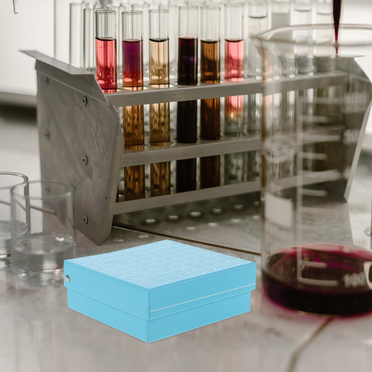 Amosfun 5 Pezzi Scatola Per Tubi Criogenici Piccolo Laboratorio Supporto Per Tubi Congelare Riutilizzabile Supporto Criogenico Per Provette Da Centrifuga Congelatore Plastica