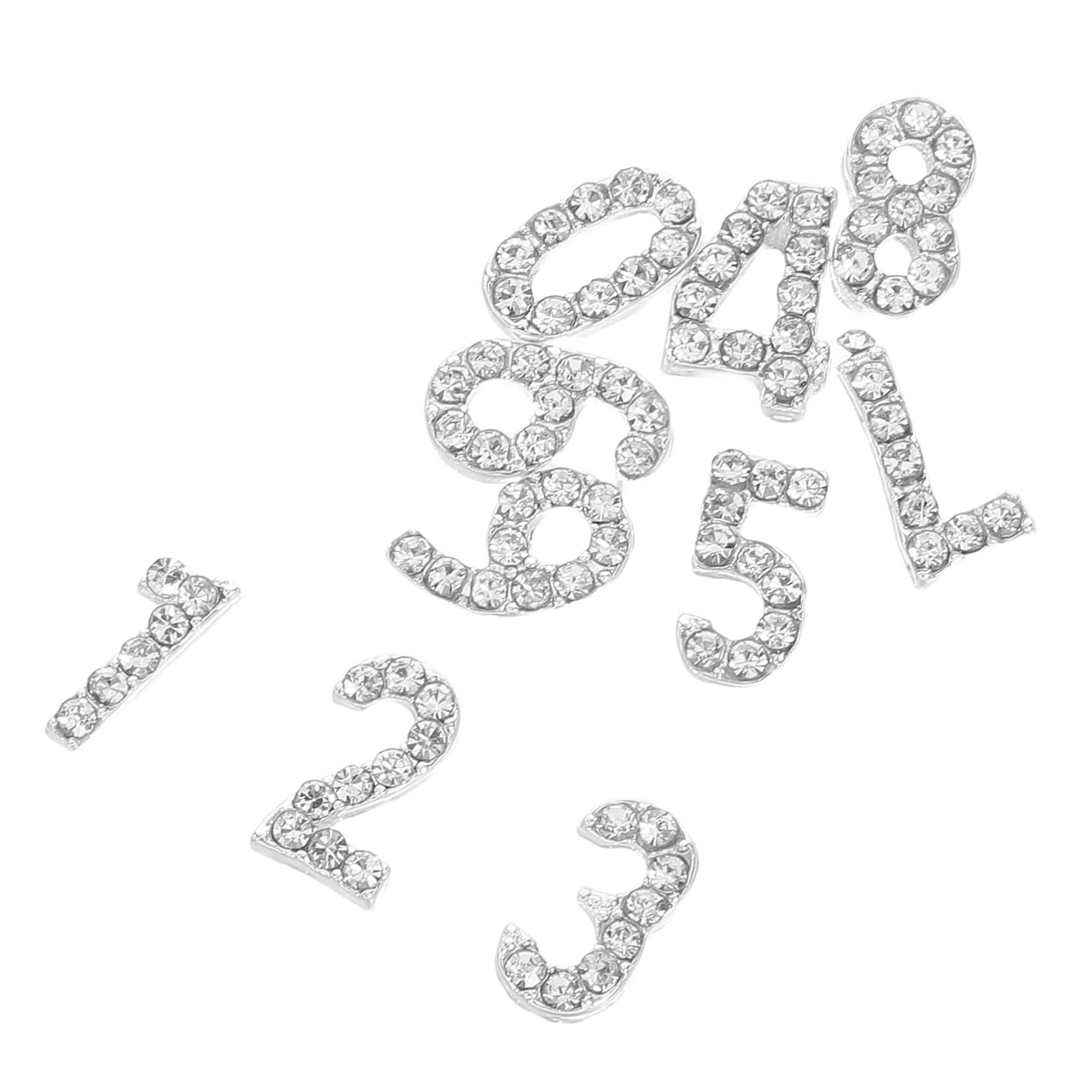 100 Pezzi Gioielli per unghie con Numeri in Cristalli Decorazioni Flatback per Manicure Gioielli Unici in Ferro Brillante per Nail Art Elegante e Resistente