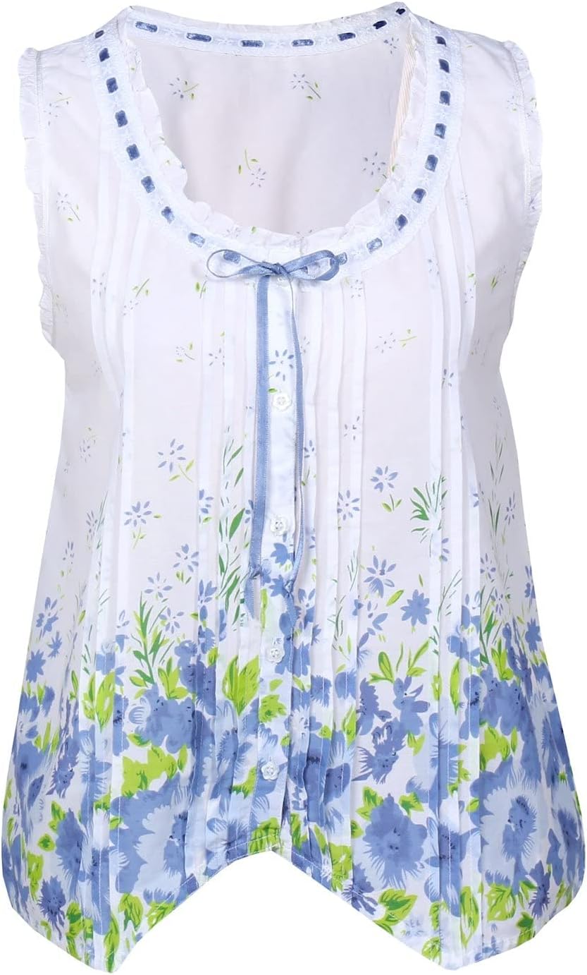 LA CERA Women's Sleeveless Printed Cotton Pajama Set - Image 8