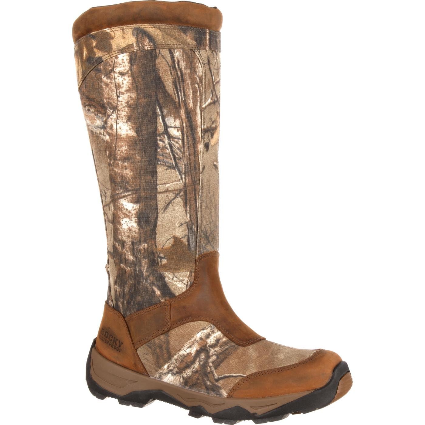 ROCKY Retraction Waterproof Side-Zip Snake Boot, Realtree Xtra, Size 11(W)