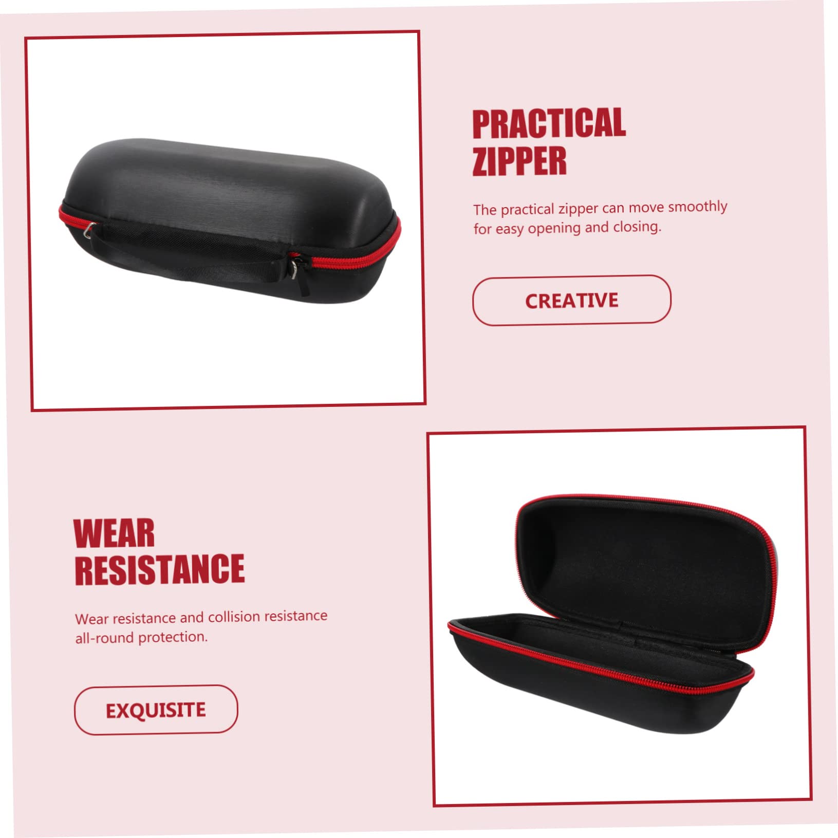 BESPORTBLE Microphone Storage Pouch Speaker Case for Carrying Mic Cables and Accessories Lightweight Durable Black Design Convenient Zipper Closure Easy to Carry