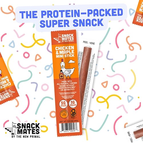 Miniatura 4 de The New Primal Snack Mates - Palitos de carne, bocadillos saludables sin gluten para niños, bajos en azúcar y alto contenido de proteínas, aperitivo
