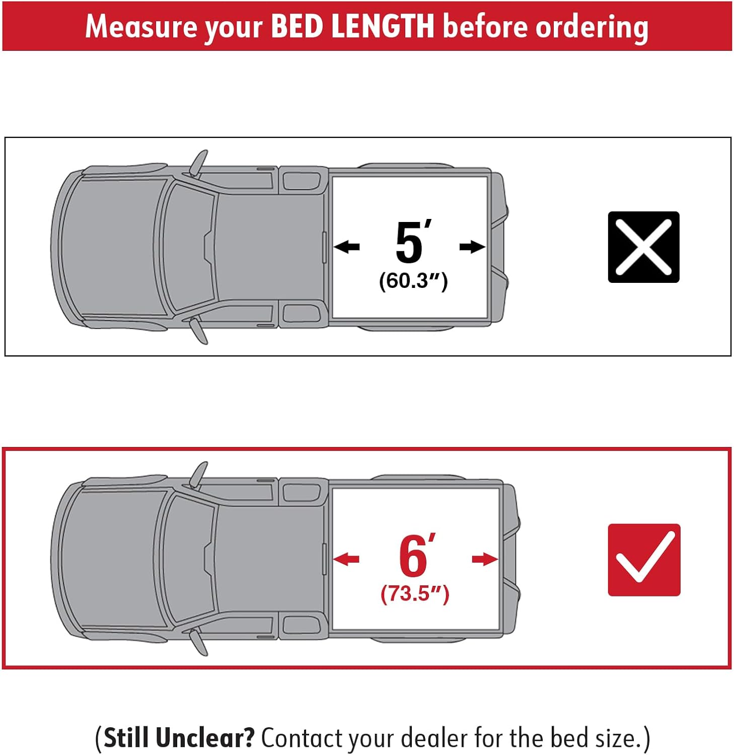 MaxMate Soft Quad-fold Truck Bed Tonneau Cover Compatible with 2005-2015 Toyota Tacoma | 6' (74") Bed | TCT484031