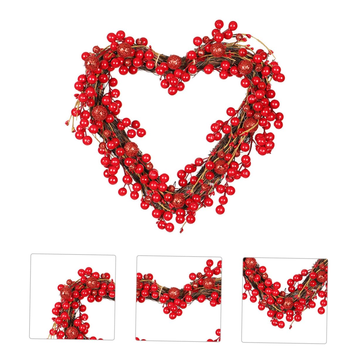 ABOOFAN Kranz Party Herz Kranz Red Berry Valentinstag Hause Dekorative Girlande