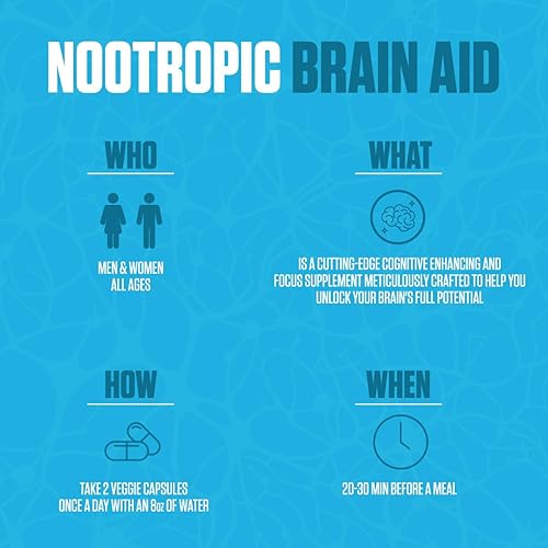 Miniatura 5 de Ayuda cerebral nootrópica  Suplemento de concentración y memoria #1  Mejora la concentración, la memoria, aumenta la concentración y la claridad
