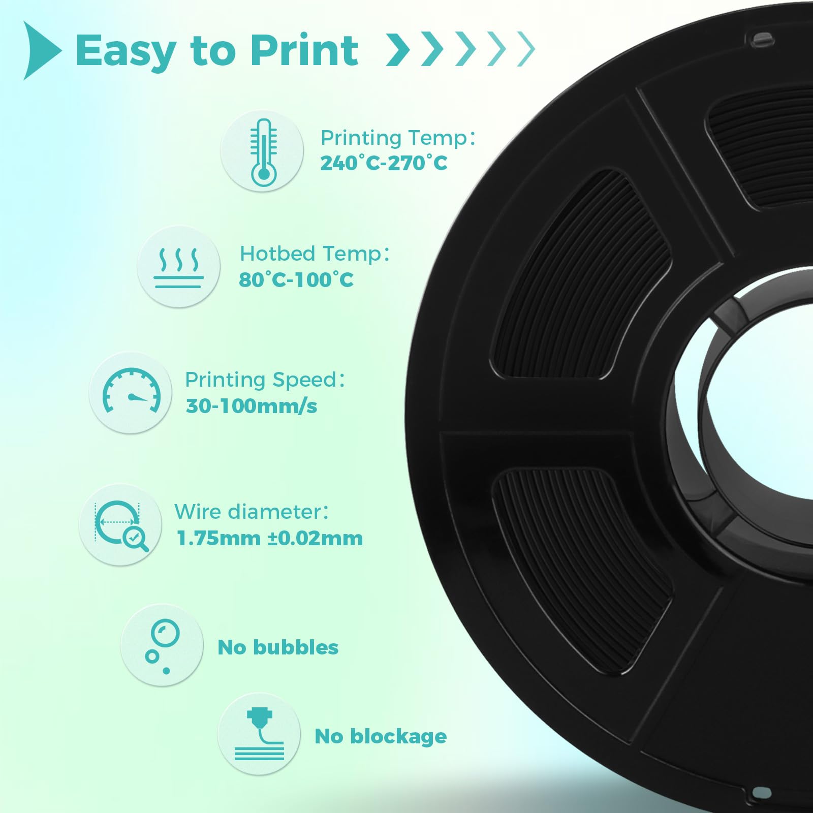 IEMAI ASA Filament 1,75 mm 2 kg, czarno-biały filament ASA do drukowania 3D, odporny na promieniowanie UV, odporny na blaknięcie, odporny na wysoką temperaturę, dokładność pomiaru +/- 0,02 mm