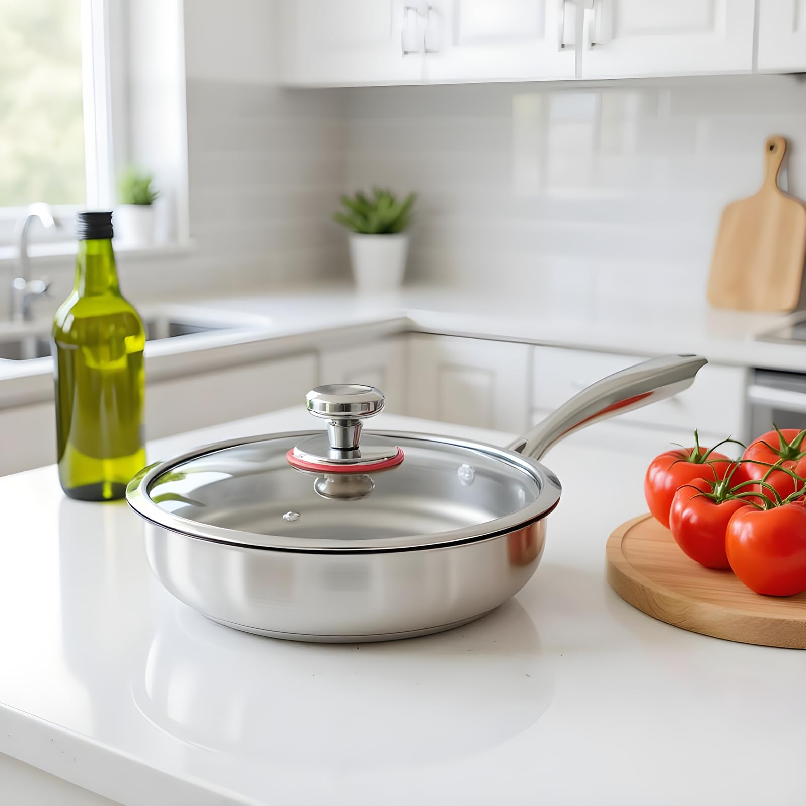 Sartén de Titanio Utensilios de Cocina Antiadherentes | Sartén para Hogar Para Cocineros Caseros Principiantes Preparación Comidas Huevos Carnes Apartamento Camping Viajes en RV