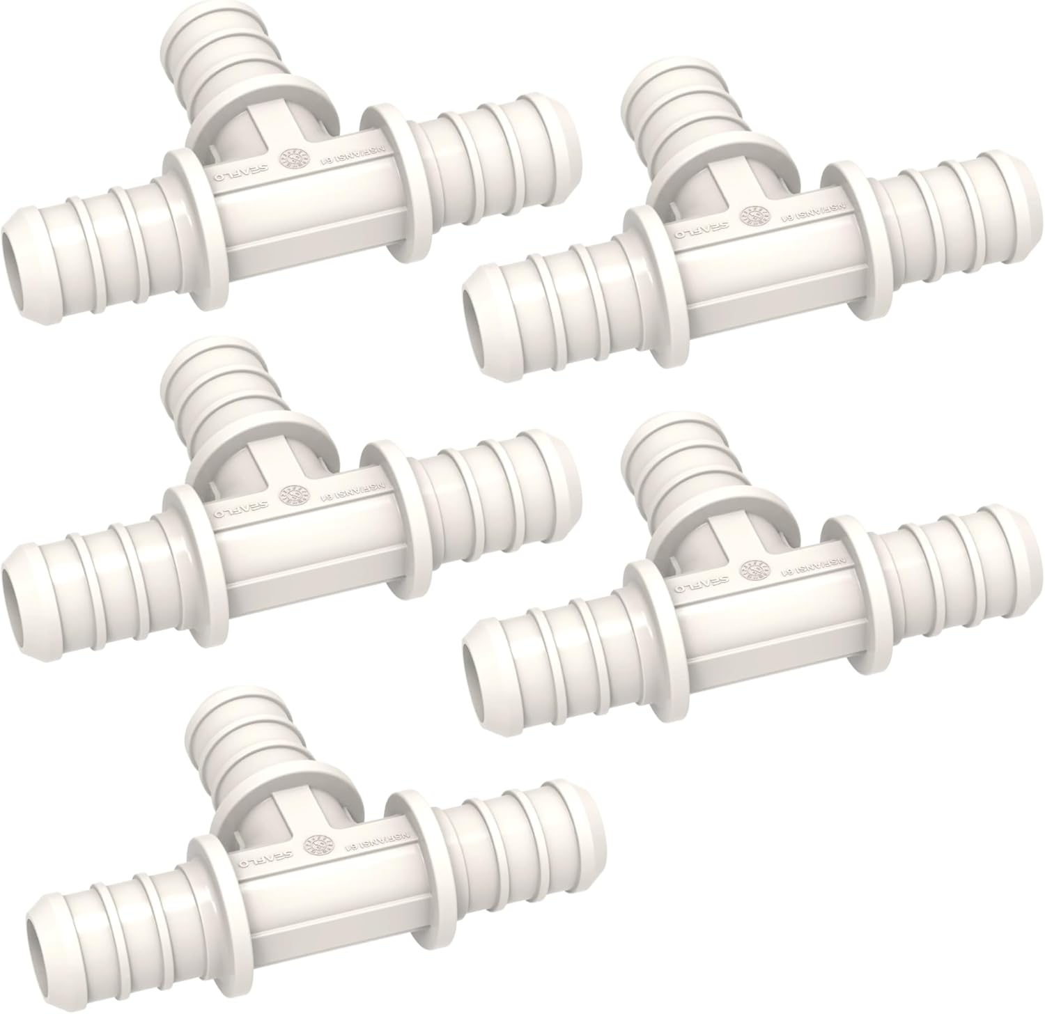 SEAFLO Plastic PEX Pipe Coupling Fitting Straight Swivel Adapter 1/2"-14 FNPT x 1/2" Barb Fitting Type - Compatible with PEX or PE-RT Pipe, Corrosion Resistant (50-Pack)