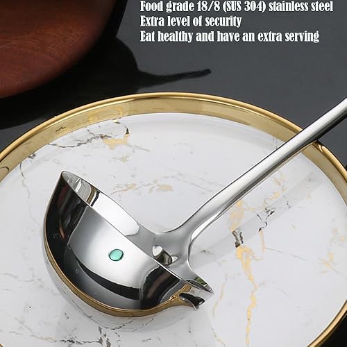 Miniatura 8 de Separador de grasa, separador de aceite de acero inoxidable 188, cucharón de sopa de 12.6 pulgadas, separador de grasa para alimentos, colador