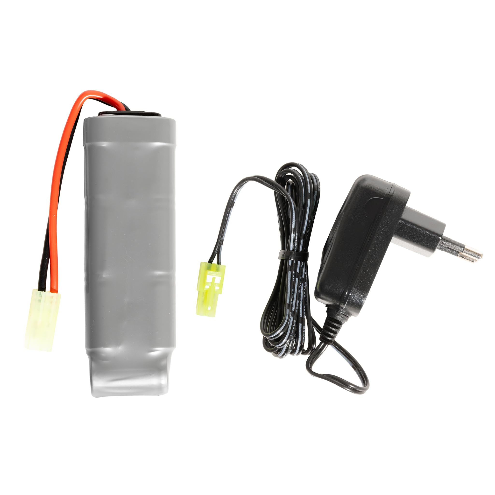 Fucile softair elettrico D68 nero, ABS, caricatore 330 colpi, calcio pieghevole 510-720mm, 4 slitte 20mm, Ni-MH 8.4V + caricabatterie inclusi, selettore ambi, 1120g