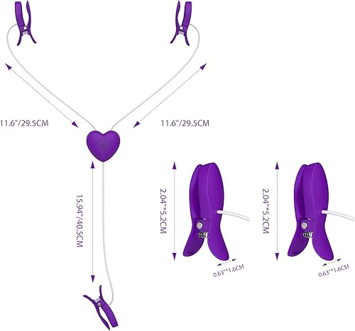 Miniatura 2 de UTIMI Vibradores de abrazadera de pezón, abrazaderas de clítoris, abrazaderas de clítoris con 3 vibraciones, 7 modos, juguetes para adultos para