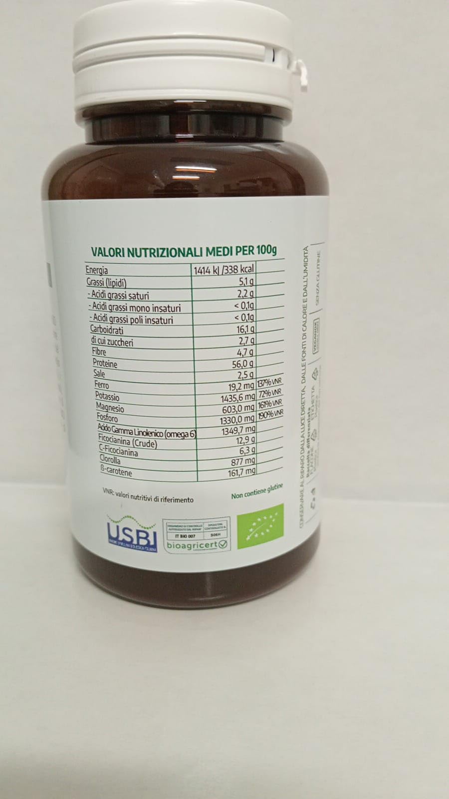AGROINIZIATIVE - Spirulina Biologica Granulare Naturale Made in Italy, Superfood Ricco di Proteine Ferro e Vitamine, Integratore Vegano Energia, Detox e Benessere