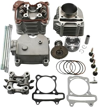 Scooter 61mm 4-Valve 4V Big Bore High Performance Head Kit Cylinder Block for GY6 GP110 125cc 150cc Upgrade to 180cc 157QMJ