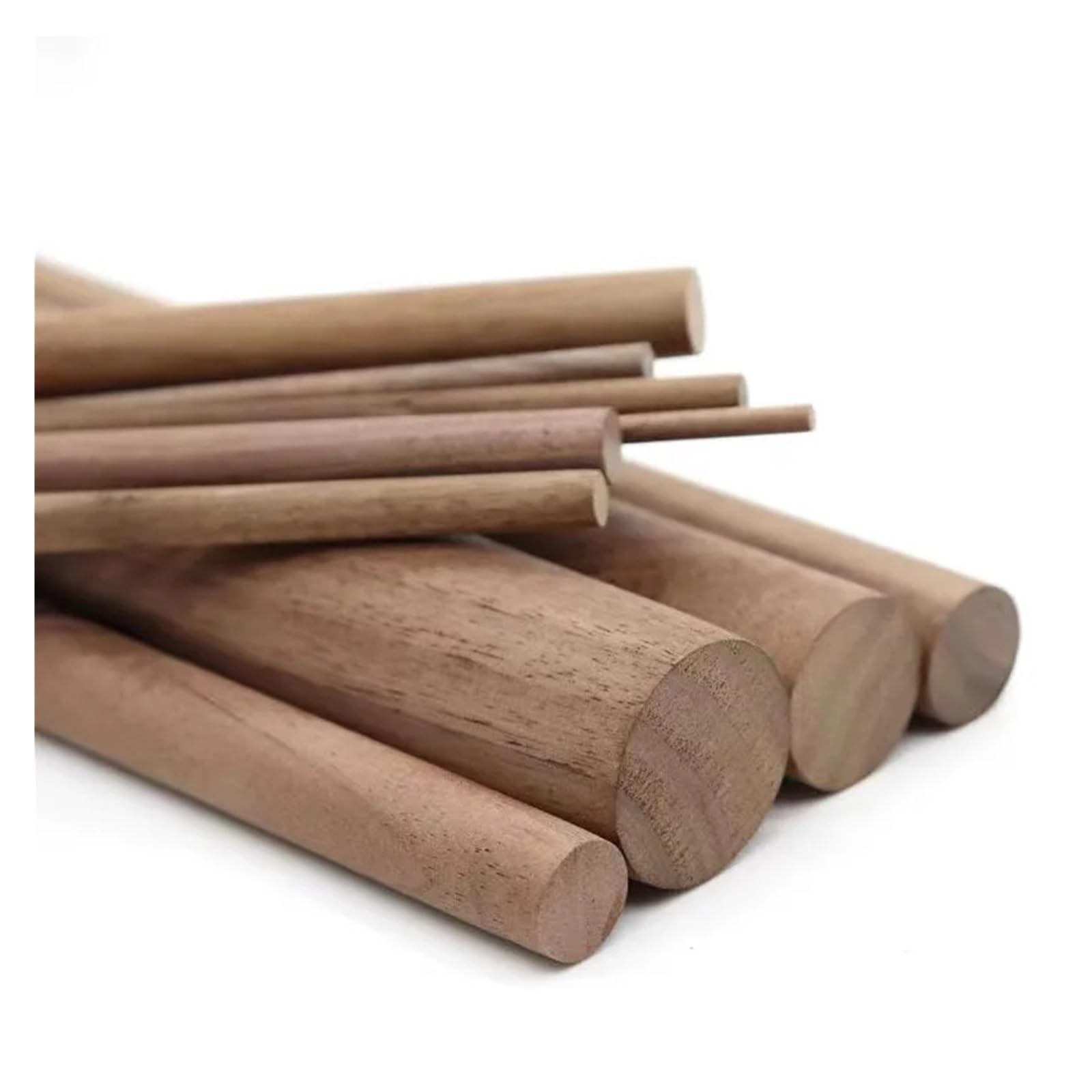 Palos De Madera Black Walnut Round Stick Solid Wood Thin Round Strip Handmade Diy Wood Household Multifunctional Wooden Stick(20x500mm 2pcs)