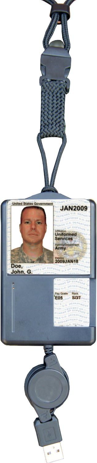 SGT119 Smart Badge CAC ID Holder & Retractable USB Smart Card Reader