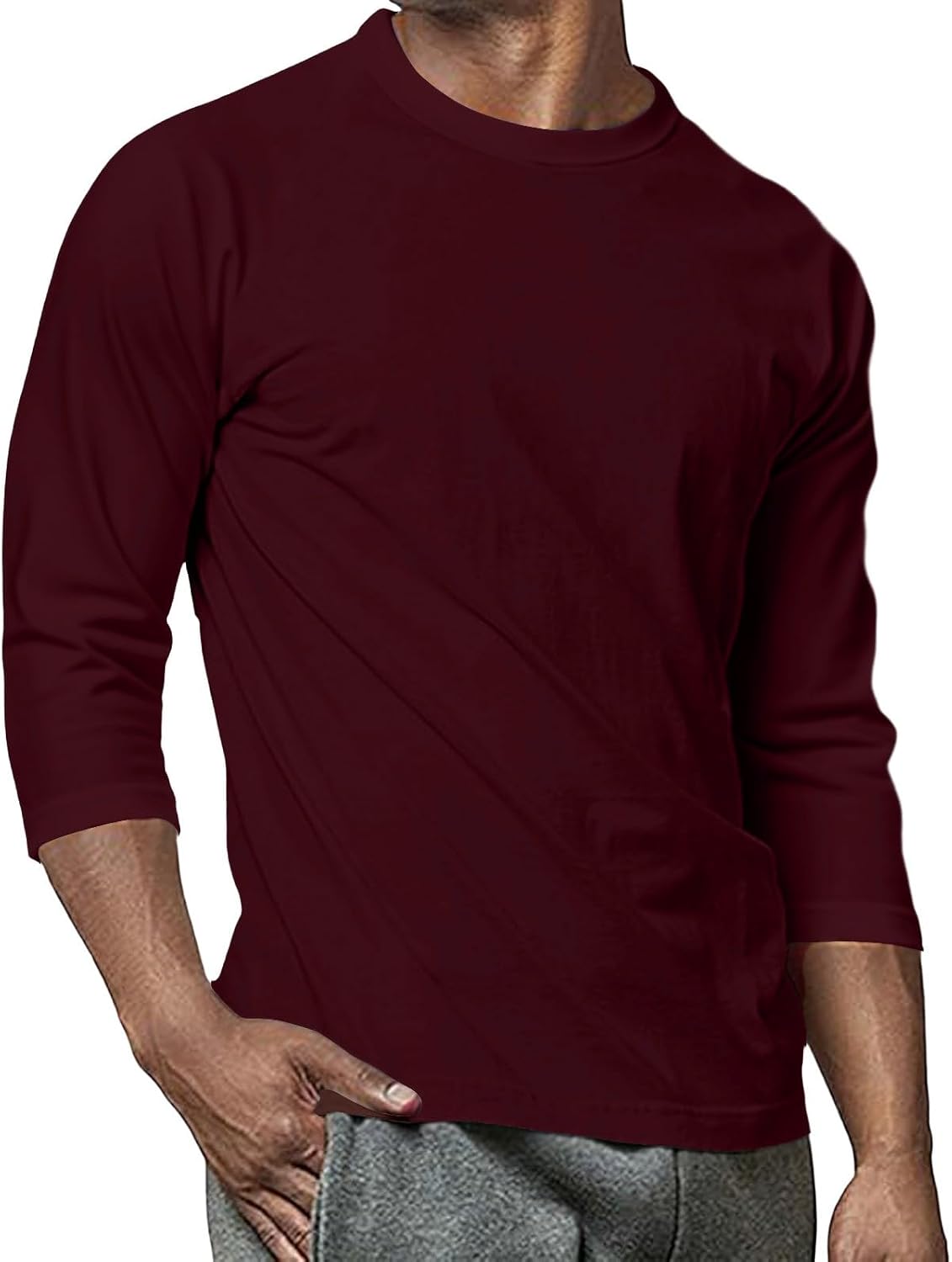 WENKOMG1 Men's Novelty Graphic Print Shirt 3/4 Sleeve Casual Baseball Tshirt, S-3XL