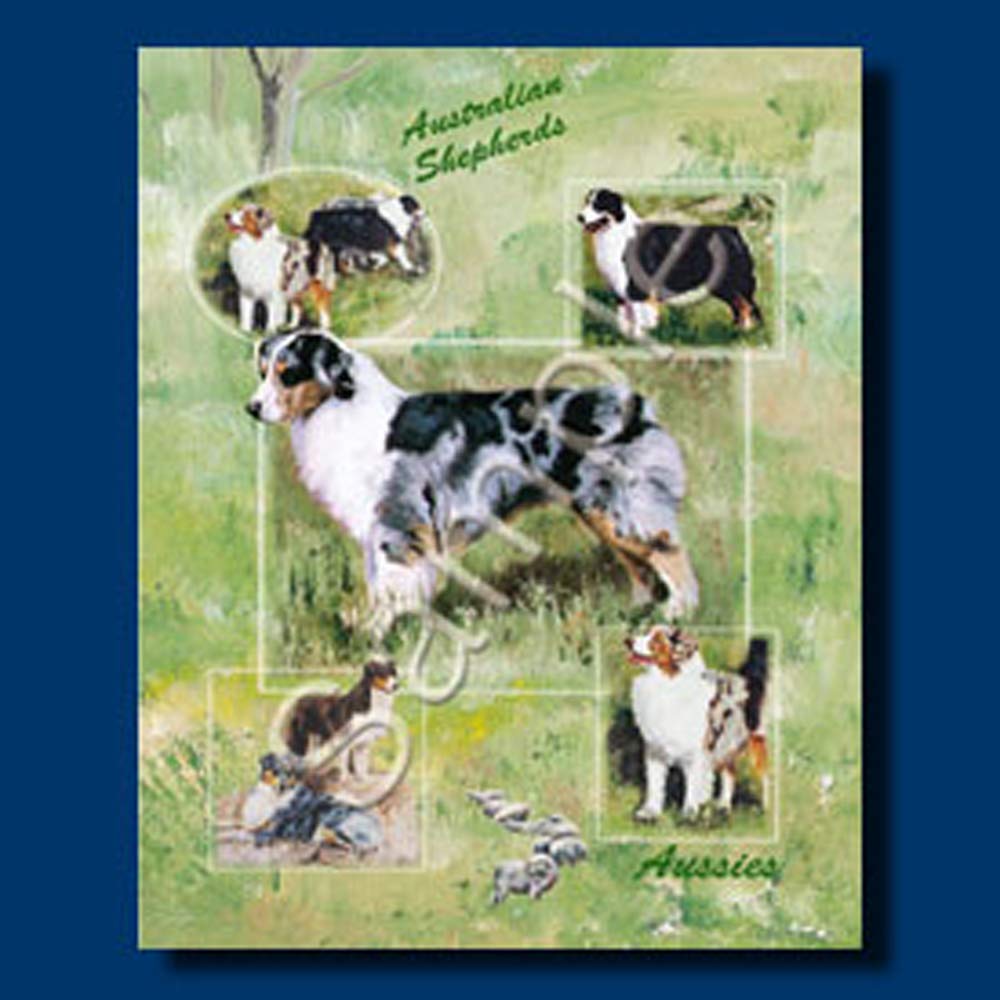 Gift Bag (Large) with Australian Shepherd Dogs - Designed by Ruth Maystead (AUS-GBL)
