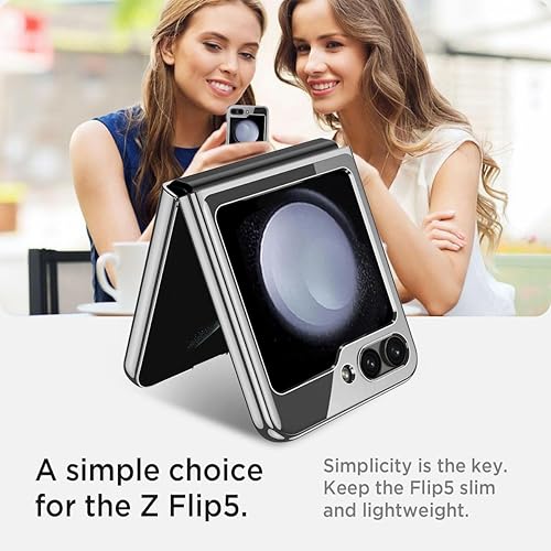 Miniatura 3 de Miimall Funda compatible con Samsung Galaxy Z Flip 5, a prueba de golpes y arañazos, delgada, dura, de policarbonato, transparente, para Samsung