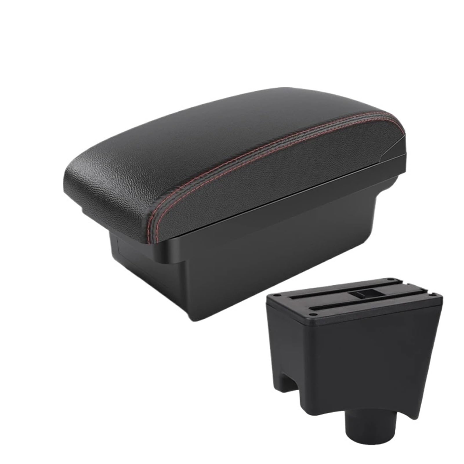 Umdjju A1 Black Red No Usb For Nissan For Almera G15 Car Armrest Box Storage Accessories Car Centre Console Armrest Box(A1 Black Red No Usb)