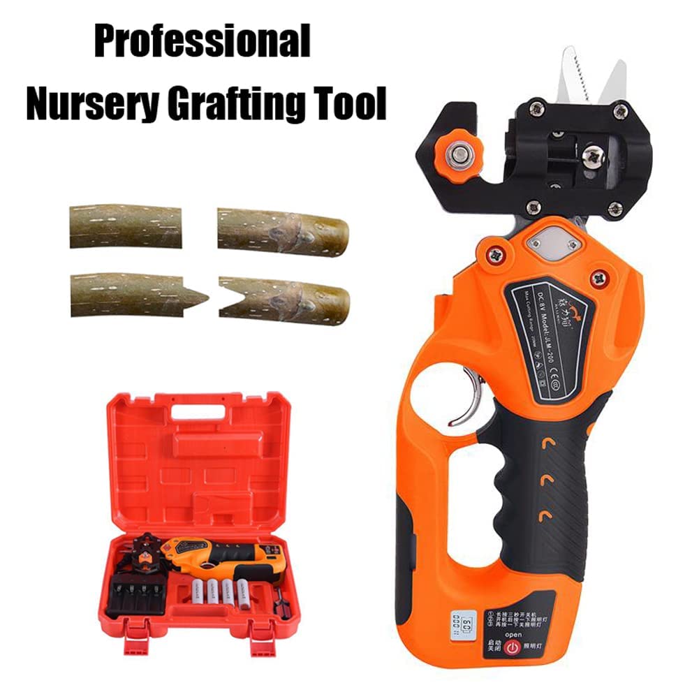 Strumento Elettrico per innesto da Giardino, Kit di Forbici da potatura Multifunzione, innesto a U/innesto a V, piantina di innesto per Set di innesti di Alberi da frutto, per Alberi